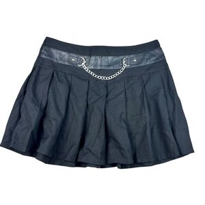 Royal Bones‎ women’s black pleated gothic skirt Emo SZ XL